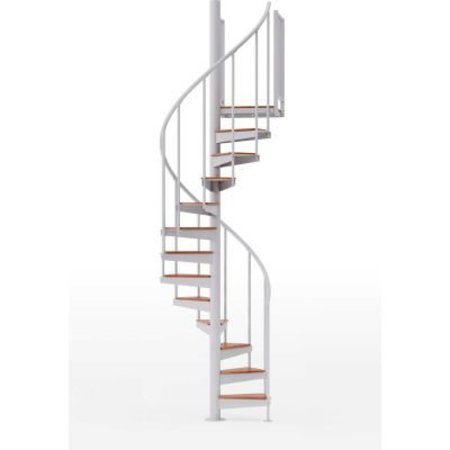 SS INDUSTRIES HOLDING Global Industrial„¢ Condor 36"H Platform 2 Rail Spiral Stair Kit, 42"Dia, 14-3/7'H, White EP42W13W102
